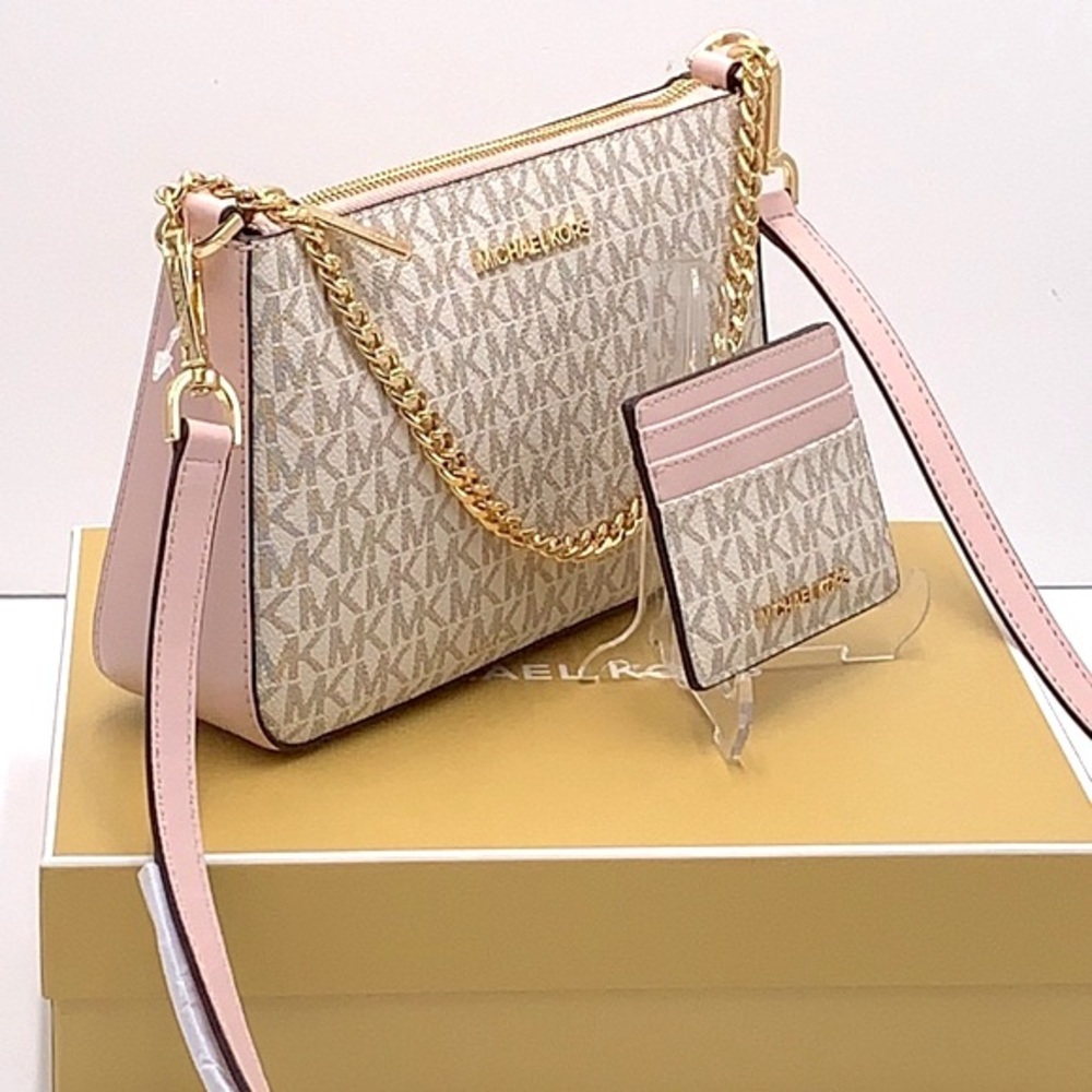 MICHAEL KORS GIFTABLE SHOULDER BAG & CARD HOLDER BOXED SET POWDER BLUSH … - Picture 8 of 16